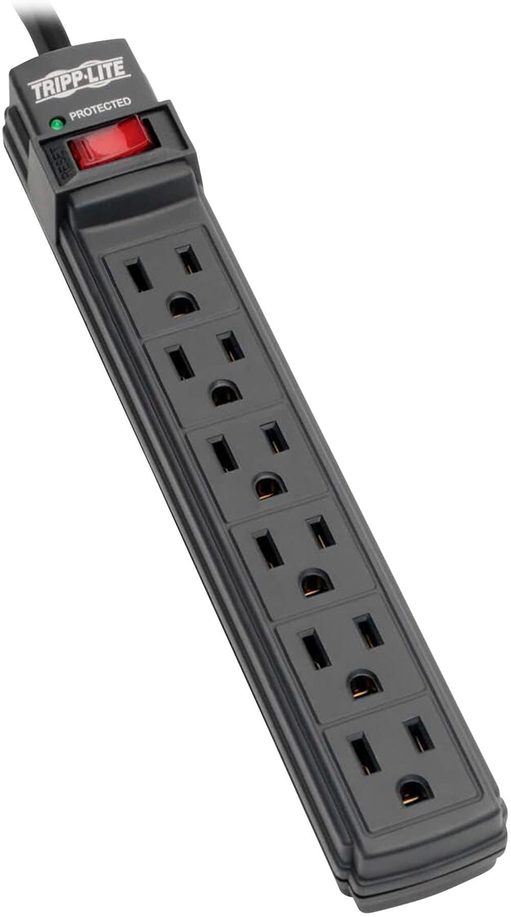 Tripp Lite 6-Outlet Surge Protector, 6 Foot Cord, 360 Joules, Black 2136081